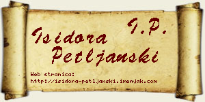 Isidora Petljanski vizit kartica